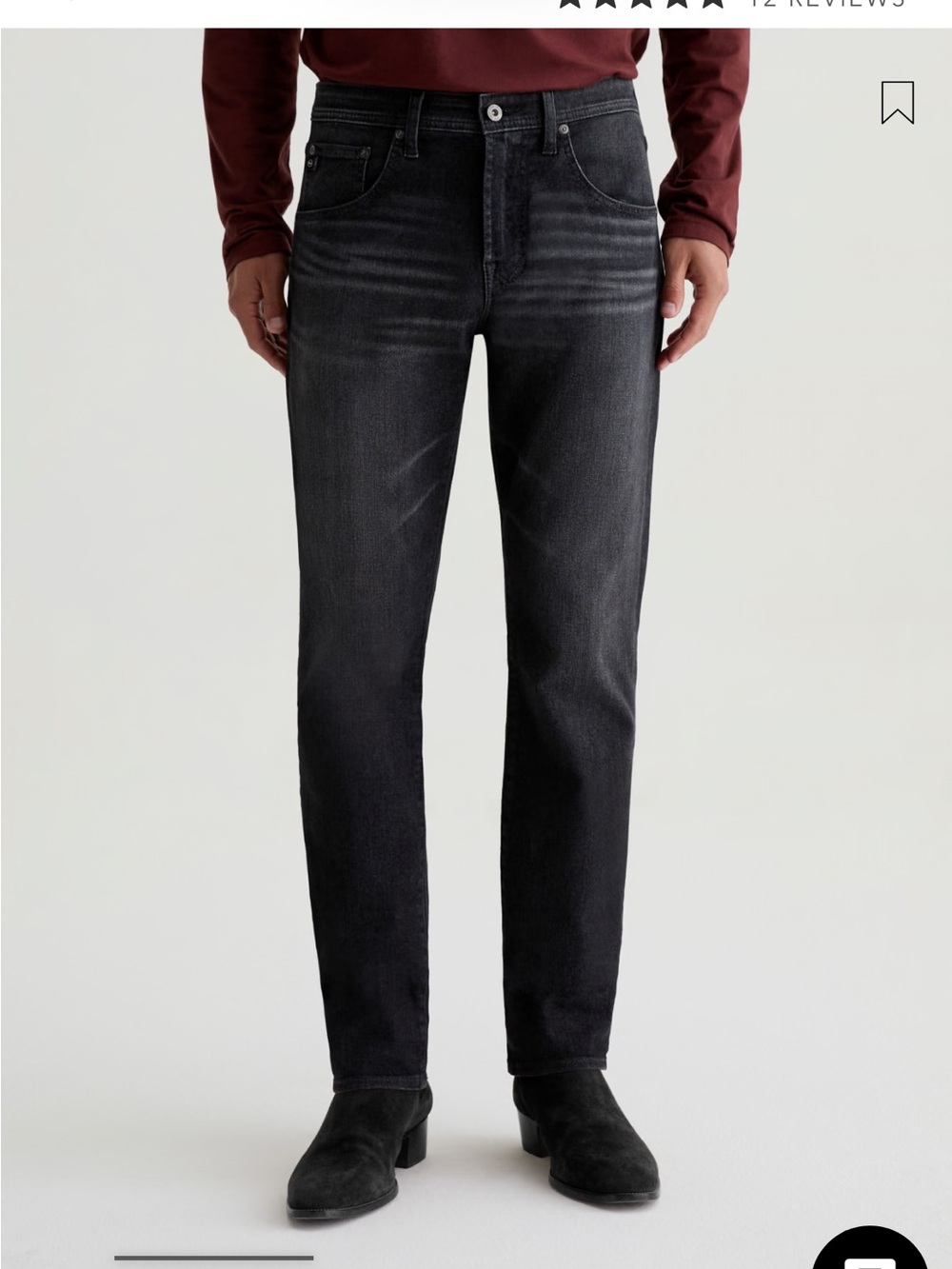 Ag Jean Men's Everett Slim Straight Jeans in Washed Black